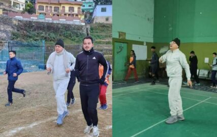 uttarakhand-cm-joins-enthusiasts-on-running-track,-then-plays-badminton.-watch-–-hindustan-times