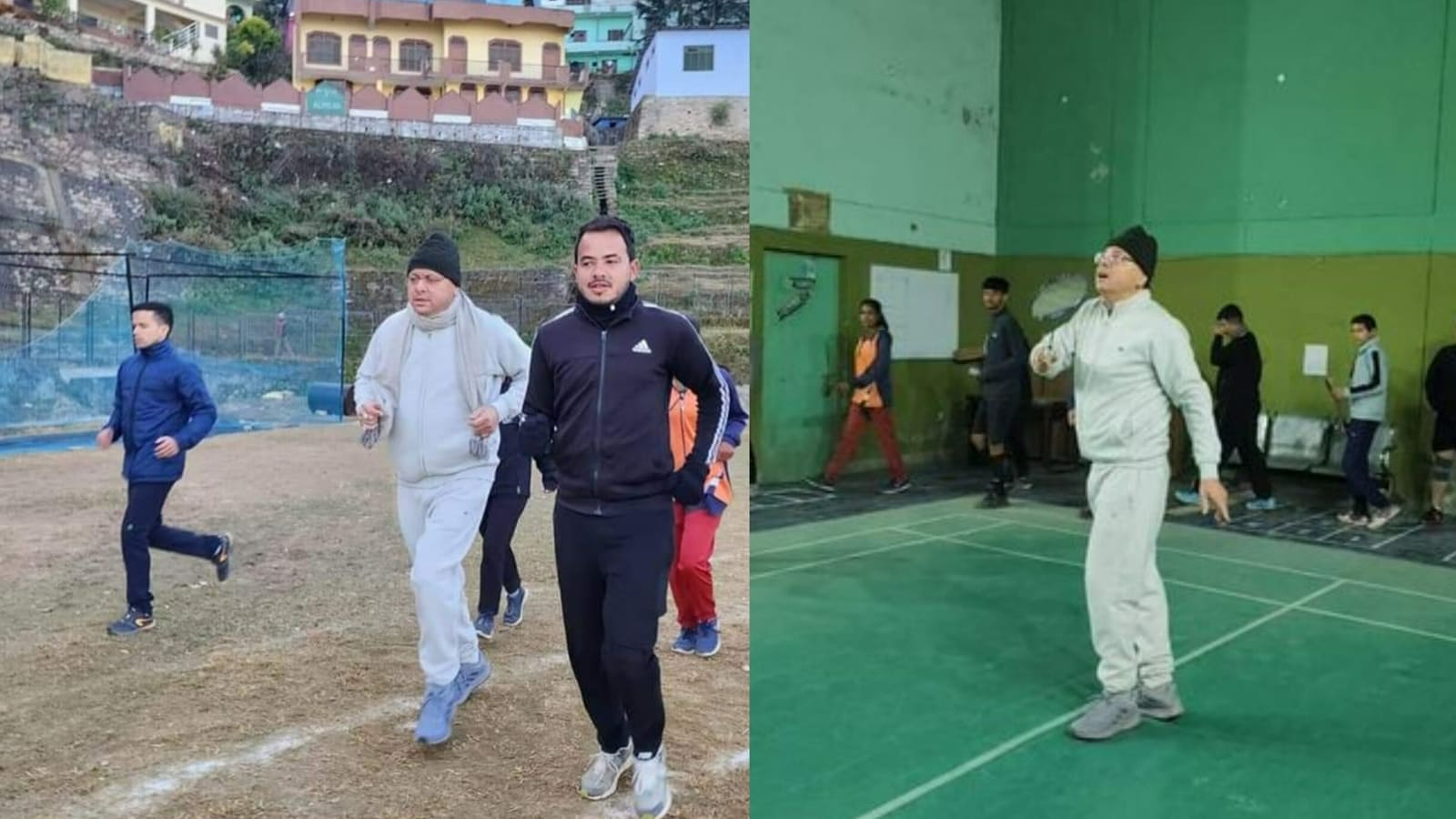 uttarakhand-cm-joins-enthusiasts-on-running-track,-then-plays-badminton.-watch-–-hindustan-times