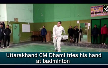 uttarakhand-cm-dhami-tries-his-hand-at-badminton-–-times-of-india