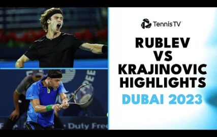 andrey-rublev-faces-filip-krajinovic-|-dubai-2023-match-highlights