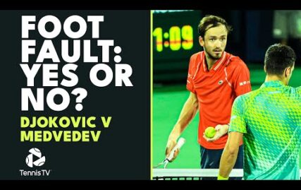 foot-fault:-yes-or-no?-confusion-during-djokovic-vs-medvedev-|-dubai-2023