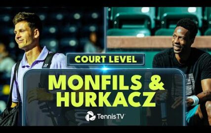 gael-monfils-&-hubert-hurkacz-entertaining-practice-from-court-level-|-indian-wells-2023