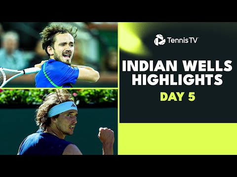 all-star-action-as-medvedev,-zverev,-ruud,-rublev-&-tiafoe-play-|-indian-wells-2023-highlights-day-5