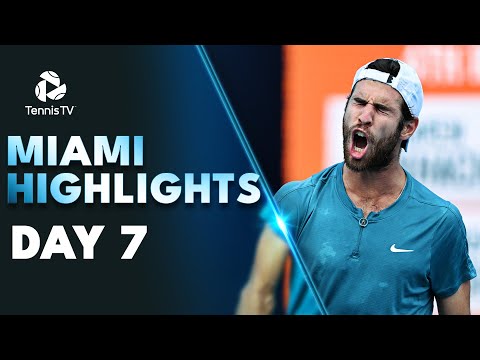 alcaraz-&-tsitsipas-in-action;-medvedev,-rublev-&-fritz-also-feature-|-miami-2023-highlights-day-7