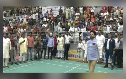 anurag-thakur-plays-badminton-with-bjp-mla-in-noida,-video-out