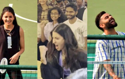 anushka-sharma-plays-badminton-with-virat-kohli,-gives-the-loudest-cheer-as-she-wins-against-his-team.-watch