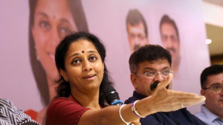 NCP MP Supriya Sule dominates badminton court in saree in Pune – SPORTS ...