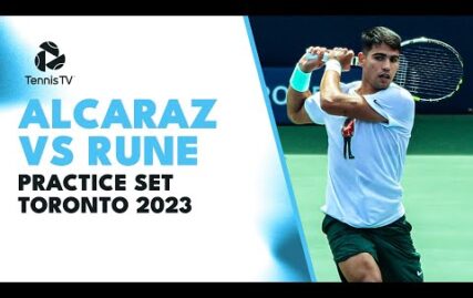 carlos-alcaraz-vs-holger-rune-entertaining-court-level-practice-set-|-toronto-2023