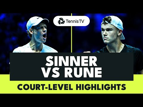 jannik-sinner-vs-holger-rune:-highlights-from-court-level-|-nitto-atp-finals-2023