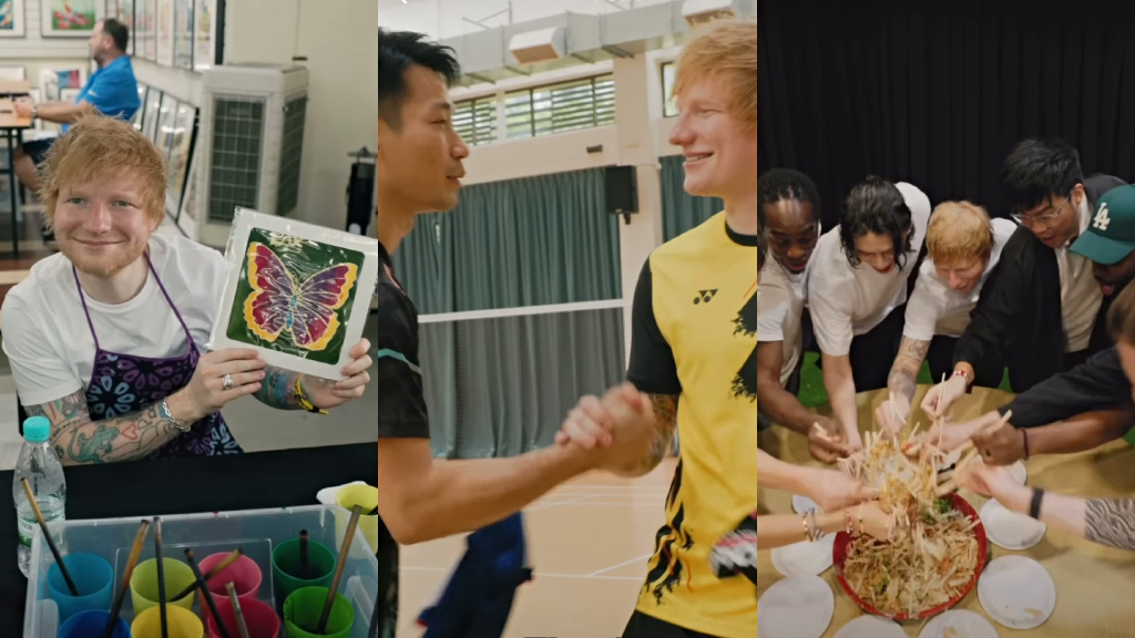 watch:-ed-sheeran-plays-with-badminton-star,-experiences-yee-sang-in-malaysia