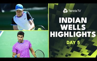 alcaraz-&-sinner-headline;-tsitsipas,-tiafoe,-rublev-feature-|-indian-wells-2024-day-5-highlights