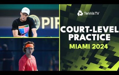 alcaraz,-sinner,-rublev,-nishikori-&-more!-|-court-level-practice-miami-2024