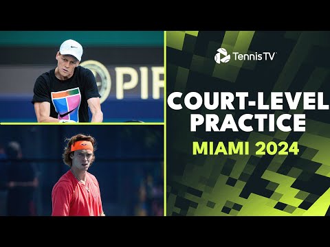 alcaraz,-sinner,-rublev,-nishikori-&-more!-|-court-level-practice-miami-2024