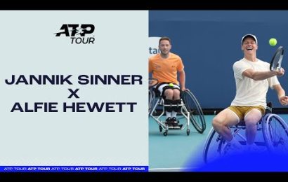 two-legends-meet:-jannik-sinner-plays-wheelchair-tennis-with-alfie-hewett-