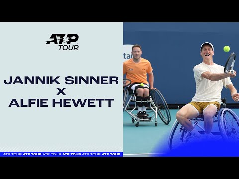 two-legends-meet:-jannik-sinner-plays-wheelchair-tennis-with-alfie-hewett-