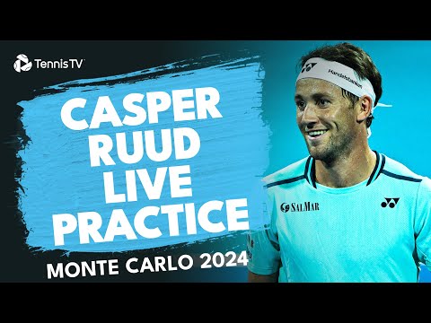 live:-casper-ruud-&-miomir-kecmanovic-practice-in-monte-carlo-2024