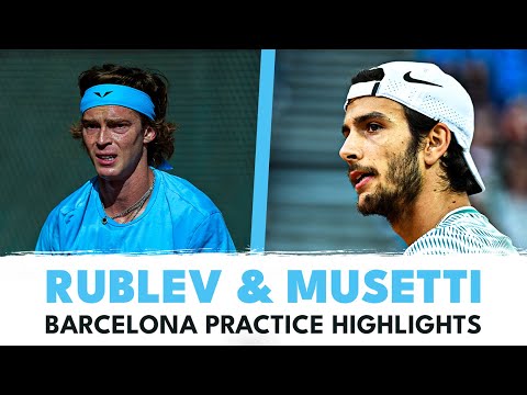 andrey-rublev-&-lorenzo-musetti-practice-highlights-|-barcelona-2024