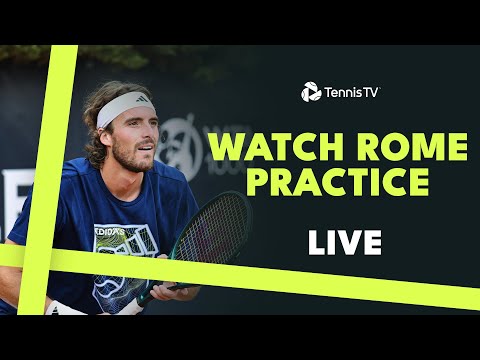 live-practice:-stefanos-tsitsipas-prepares-for-his-quarter-final-in-rome-tonight