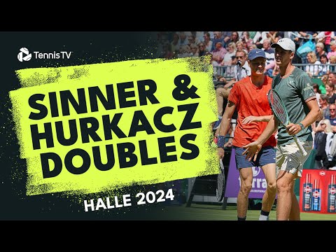 jannik-sinner-&-hubert-hurkacz-play-doubles-together-|-halle-2024-match-highlights