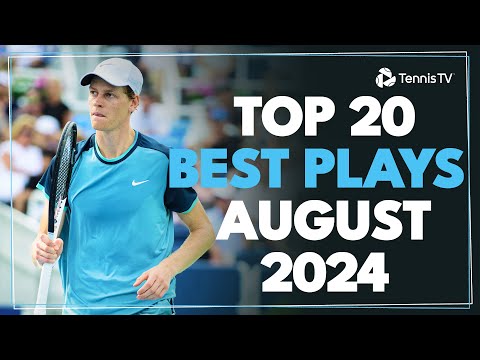 sinner-takes-a-tumble,-around-the-net-shots-&-tiafoe-tricks-|-top-20-best-plays-from-august-2024