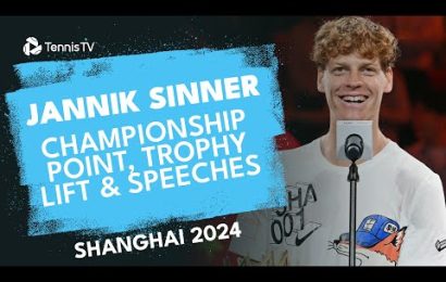 jannik-sinner-championship-point,-trophy-lift-&-speeches-|-shanghai-2024-final-highlights