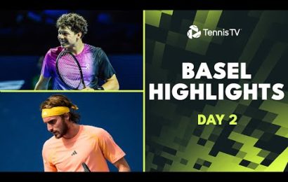 tsitsipas-battles-cerundolo;-shelton,-shapovalov-&-rune-feature-|-basel-2024-highlights-day-2