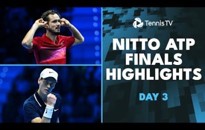 sinner-vs-fritz;-medvedev-battles-de-minaur-|-nitto-atp-finals-2024-highlights-day-3