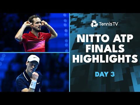 sinner-vs-fritz;-medvedev-battles-de-minaur-|-nitto-atp-finals-2024-highlights-day-3