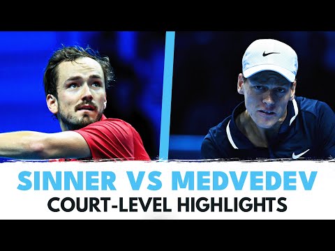 jannik-sinner-vs-daniil-medvedev-court-level-highlights-|-nitto-atp-finals-2024