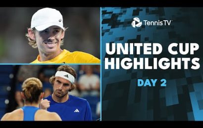 auger-aliassime-vs-coric-tilt;-tsitsipas,-de-minaur-open-seasons-|-united-cup-2025-highlights-day-2