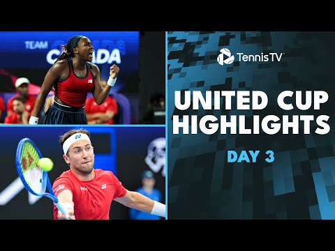 ruud-vs-machac-epic;-gauff,-zverev,-fritz-&-more-feature-|-united-cup-2025-highlights-day-3