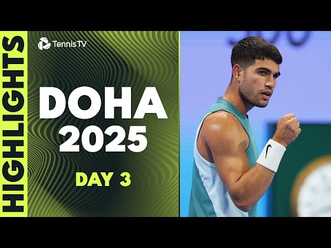 alcaraz-takes-on-nardi;-medvedev,-djokovic-&-more-feature-|-doha-2025-day-3-highlights