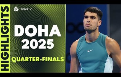 alcaraz-battles-lehecka;-medvedev,-rublev-&-berrettini-feature-|-doha-2025-quarter-finals-highlights