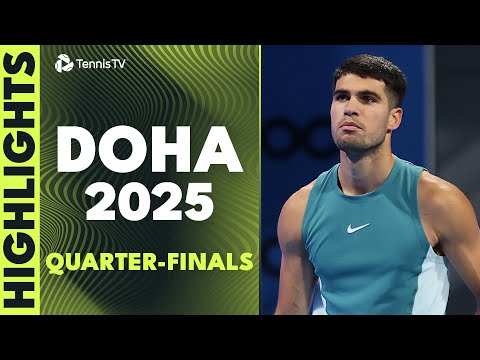 alcaraz-battles-lehecka;-medvedev,-rublev-&-berrettini-feature-|-doha-2025-quarter-finals-highlights