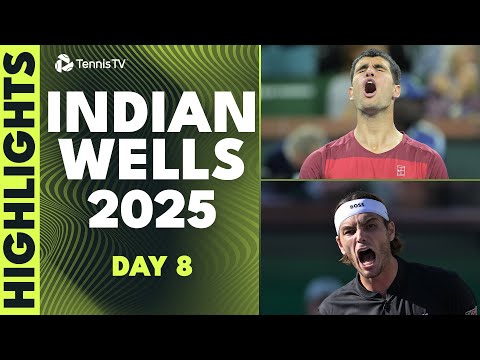 alcaraz-faces-dimitrov;-fritz,-draper-&-shelton-feature-|-indian-wells-2025-day-8-highlights