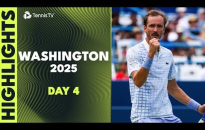 medvedev,-fritz,-shelton-eye-quarter-finals;-tiafoe-vs-cobolli-|-washington-2025-highlights-day-4